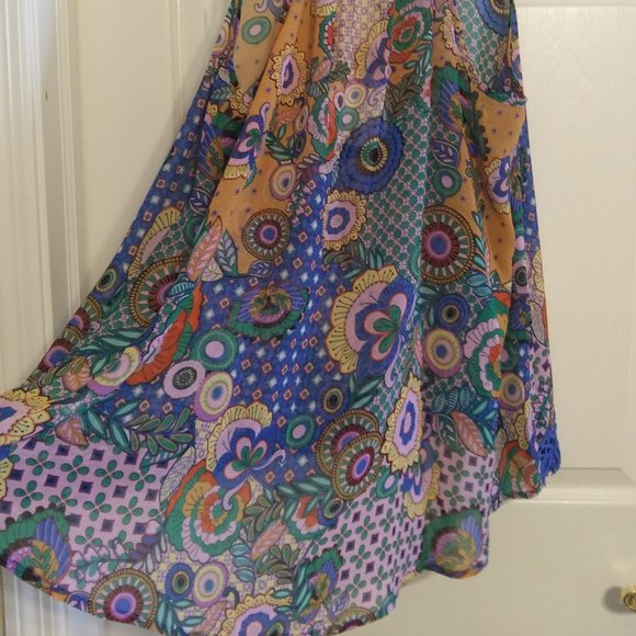 Umgee | Boho Blues Swing Top | L | New - Picture 10 of 15